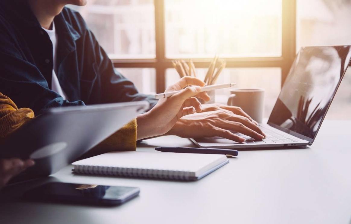 Modern web development workspace showing creative interface design process