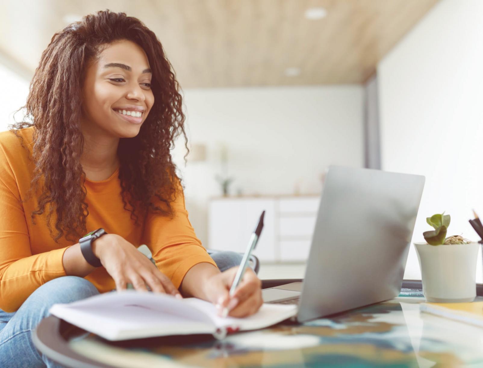 Collaborative learning environment with students working on web development projects